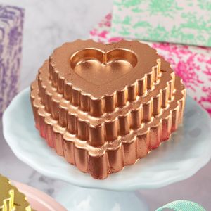 MINI BOLINHO DE CORAÇÃO ROSÉ - LEITE CONDENSADO