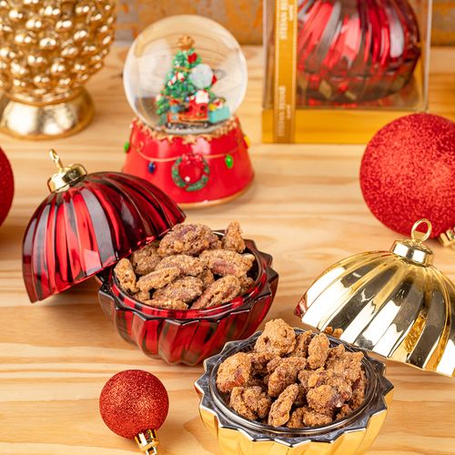BOLA LAPIDADA DE NATAL - CANELADA COM NOZES CARAMELIZADAS