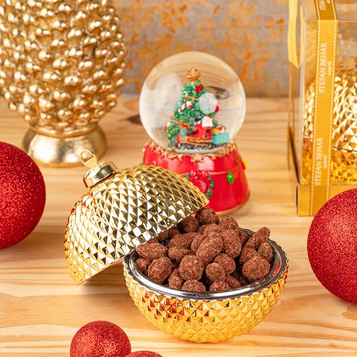 BOLA LAPIDADA DE NATAL - BICO DE JACA COM GRIVETTES E AVELÃS