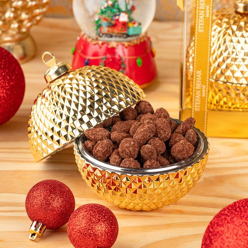 BOLA LAPIDADA DE NATAL - BICO DE JACA COM GRIVETTES E AVELÃS